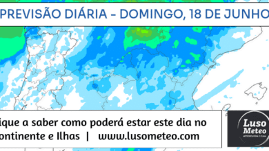 Previsão para Domingo, 18 de Junho