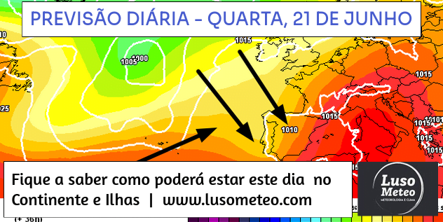 Previsão para Quarta, 21 de Junho Previsão para Quarta, 21 de Junho