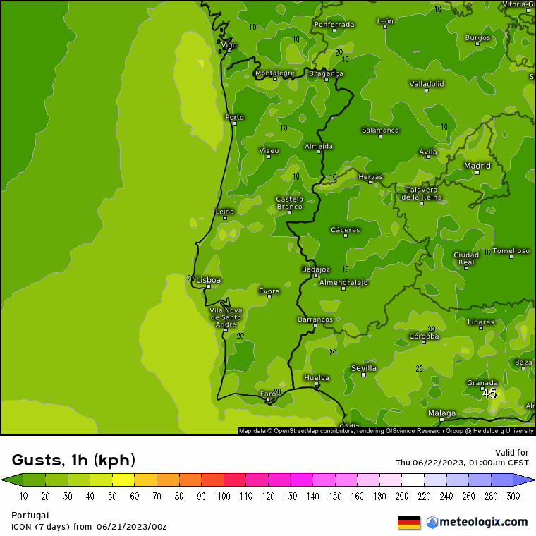 Previsão para Quinta, 22 de Junho