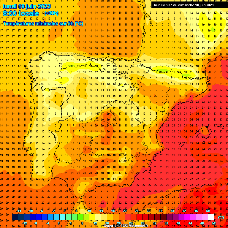 Previsão para Segunda, 19 de Junho
