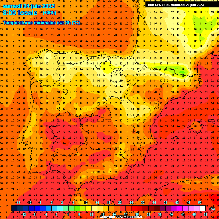 Previsão para Sábado, dia 24 de Junho