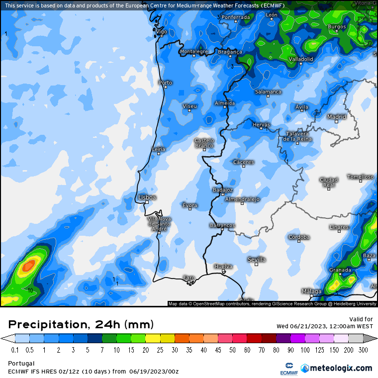 Previsão para Terça, 20 de Junho