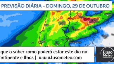 Previsão para Domingo, 29 de Outubro