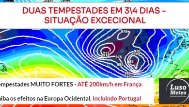 Duas tempestades fortes em 4 dias a "varrer" a Europa Ocidental - situação severa