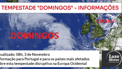 Tempestade Domingos - Informação detalhada para o fim-de-semana 45 de Novembro