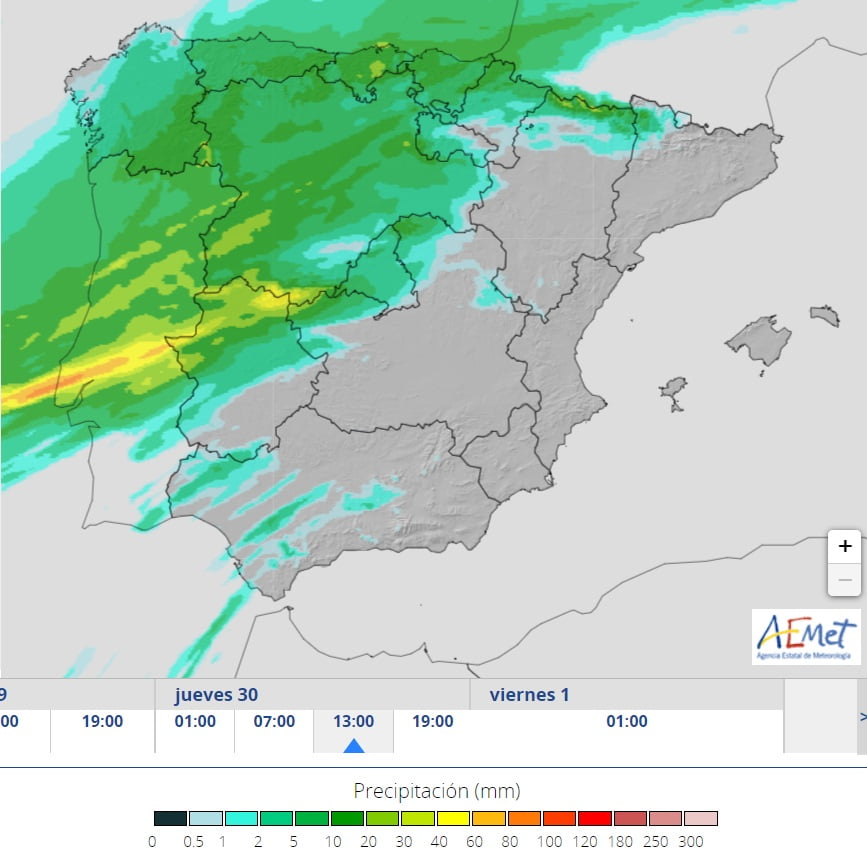 Muita chuva e vento na Quinta-feira, dia 30 de Novembro - Risco de inundações - Informação Especial Muita chuva na previsão para esta Quinta-feira - Mau tempo