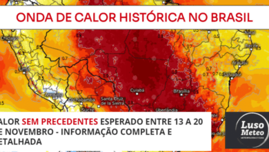 Onda de calor sem precedentes no Brasil e Paraguai - Até dia 20 de Novembro