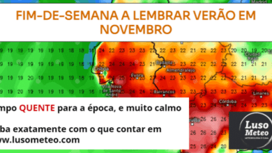 Tempo no fim-de-semana 18 e 19 Novembro - Sol e calor - Saiba com o que contar!