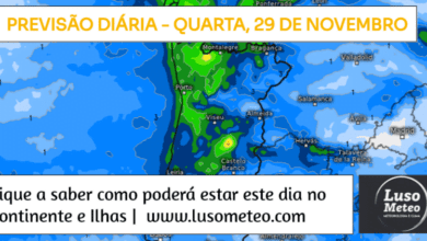 Previsão para Quarta, 29 de Novembro de 2023 Previsão para Quarta, 29 de Novembro de 2023