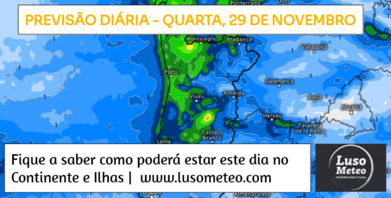 Previsão para Quarta, 29 de Novembro de 2023