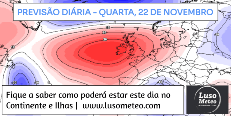 Previsão do Tempo para Quarta, 22 de Novembro de 2023