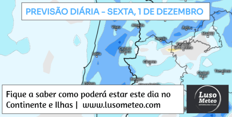 Previsão do Tempo para Sexta, 1 de Dezembro de 2023