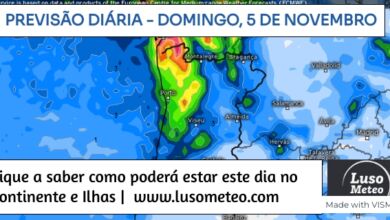 Previsão para Domingo, 5 de Novembro