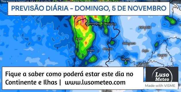Previsão para Domingo, 5 de Novembro Previsão para Domingo, 5 de Novembro