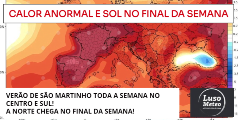 Calor - Verão de São Martinho - Previsão 13 a 19 de Novembro de 2023