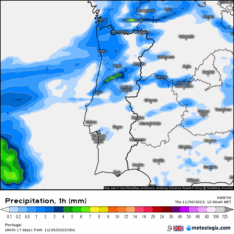 Muita chuva e vento na Quinta-feira, dia 30 de Novembro - Risco de inundações - Informação Especial Muita chuva e vento na Quinta-feira, dia 30 de Novembro - Risco de inundações - Informação Especial