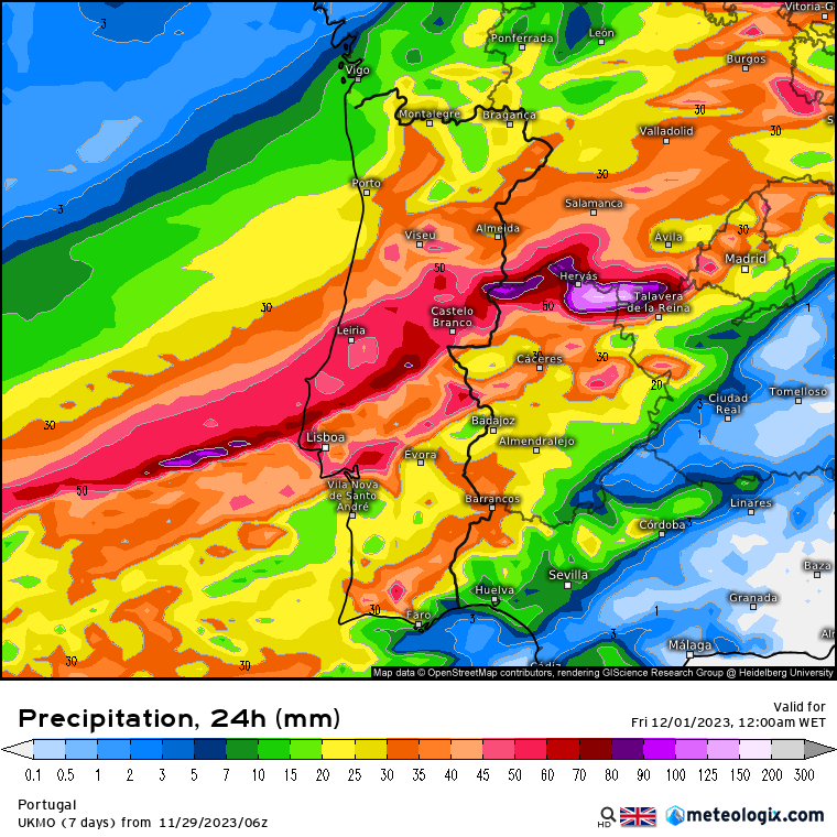 Muita chuva e vento na Quinta-feira, dia 30 de Novembro - Risco de inundações - Informação Especial Muita chuva e vento na Quinta-feira, dia 30 de Novembro - Risco de inundações - Informação Especial