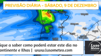 Previsão do Tempo para Sábado, 9 de Dezembro de 2023