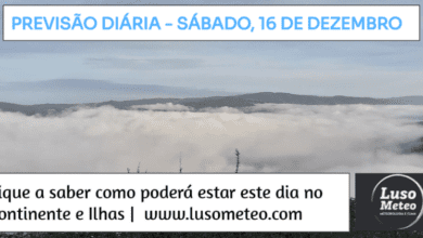 Previsão do Tempo para Sábado, 16 de Dezembro de 2023