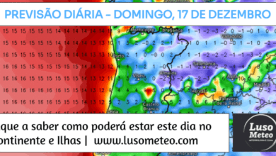 Previsão do Tempo para Domingo, 17 de Dezembro de 2023