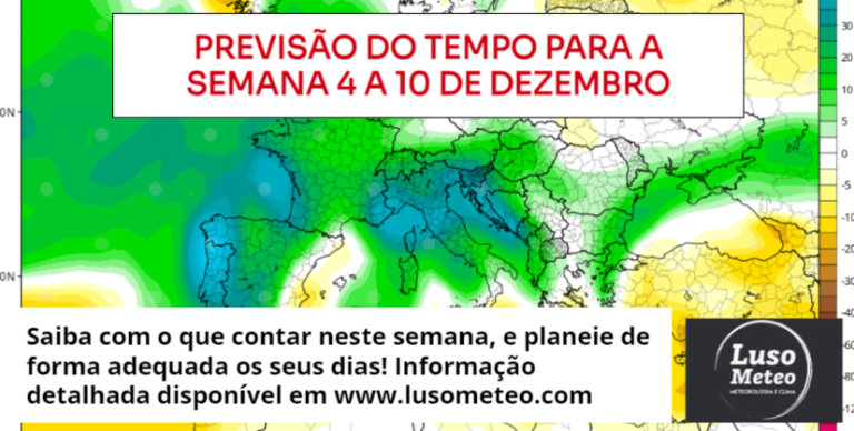 Previsão do tempo na semana 4 a 10 de Dezembro – mais um “rio atmosférico” Previsão do tempo na semana 4 a 10 de Dezembro - mais um "rio atmosférico"