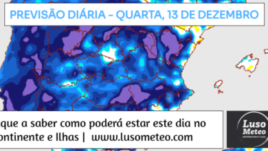 Previsão do Tempo para Quarta, 13 de Dezembro de 2023
