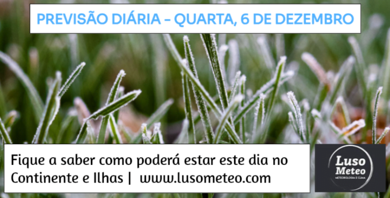 Previsão do Tempo para Quarta, 6 de Dezembro de 2023