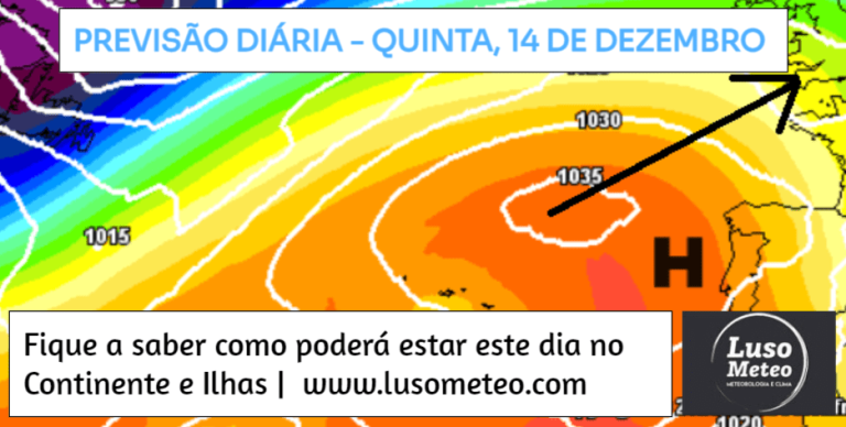 Previsão do Tempo para Quinta, 14 de Dezembro de 2023