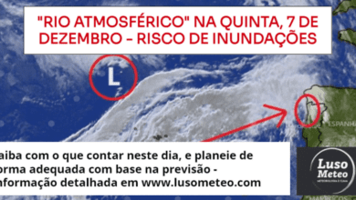 Quinta-feira, dia 7 de Dezembro, com muita chuva e risco de inundações - Previsão