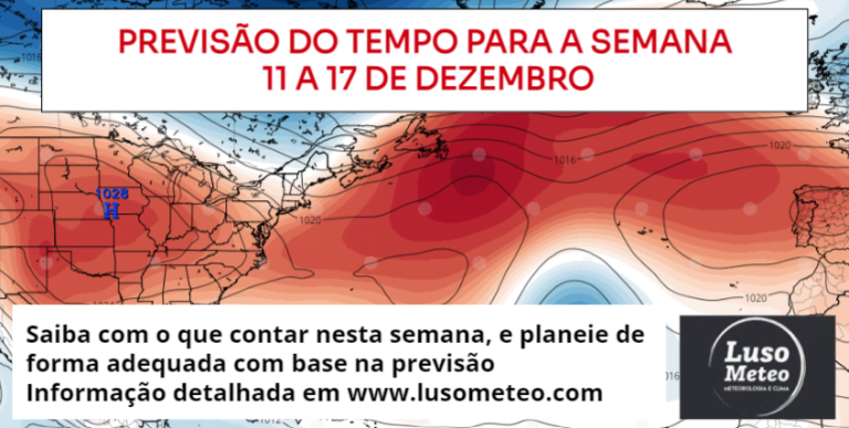Previsão do tempo na semana 11 a 17 de Dezembro - mudanças à vista!
