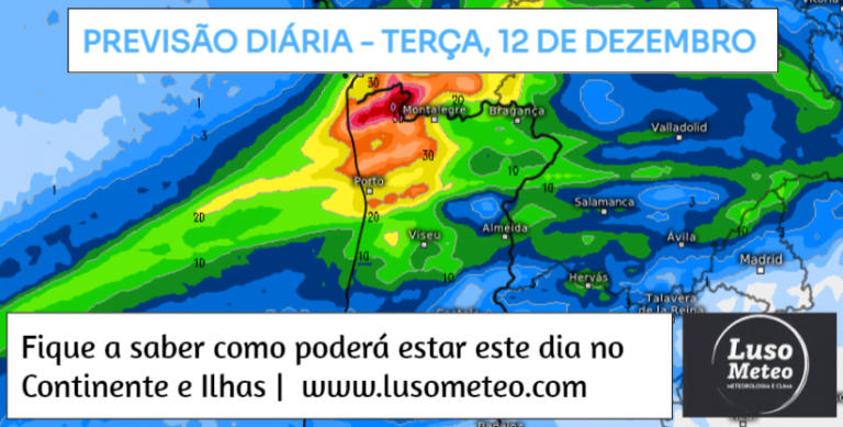 Previsão do Tempo para Terça, 12 de Dezembro de 2023