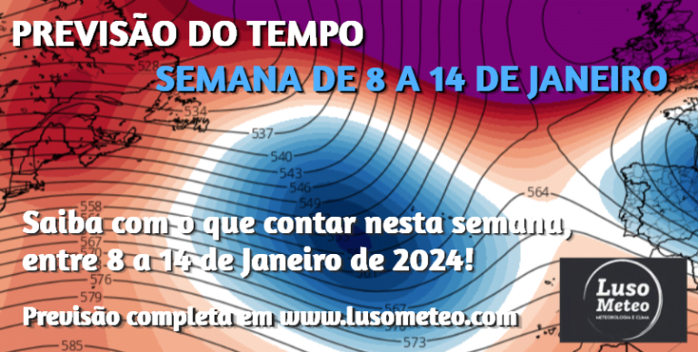 Previsão do tempo na semana de 8 a 14 de Janeiro - Frio, alguma chuva, aquece depois!