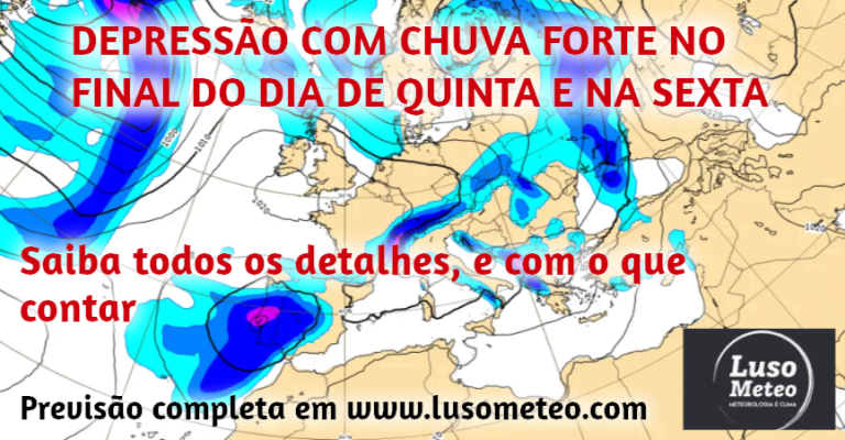 Depressão Juan: Chuva forte a partir do final da tarde de Quinta-feira, dia 18 Depressão Juan: Chuva forte a partir do final da tarde de Quinta-feira, dia 18
