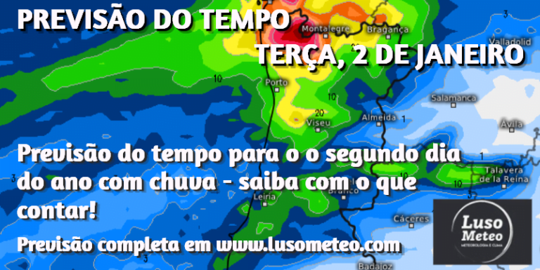 Previsão do Tempo para Terça, 2 de Janeiro de 2024
