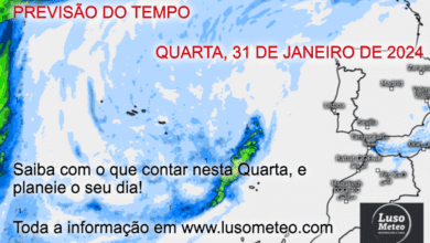 Previsão do tempo para Quarta, 31 de Janeiro de 2024