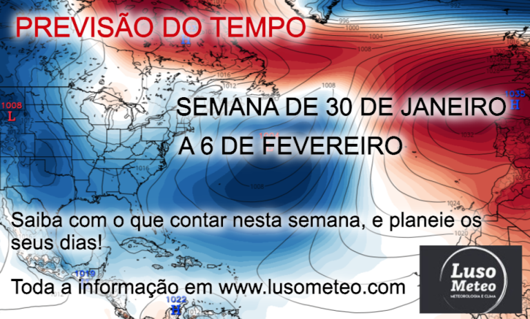 Tempo esta semana: Dias 30 de Janeiro a 6 de Fevereiro – Sol no início, e depois? Tempo esta semana: Dias 30 de Janeiro a 6 de Fevereiro - Sol no início, e depois?