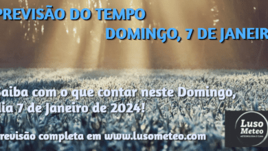 Previsão do Tempo para Domingo, 7 de Janeiro de 2024