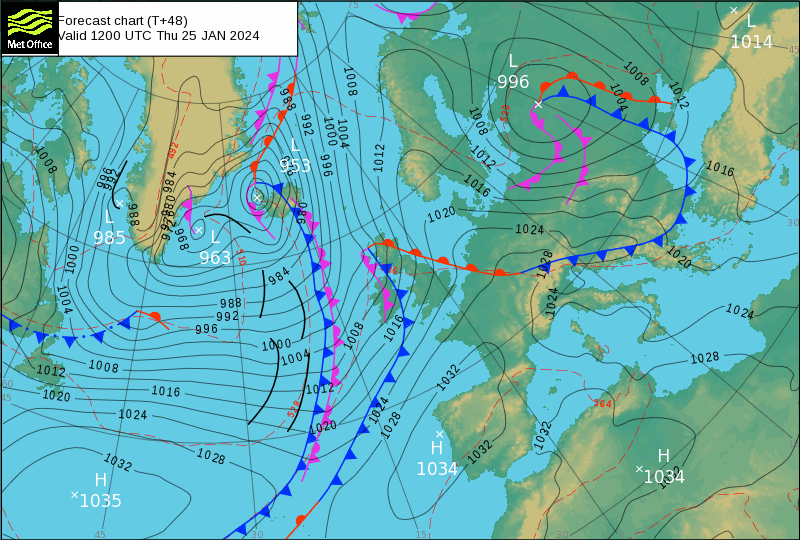 Previsão do tempo - análise MetOffice