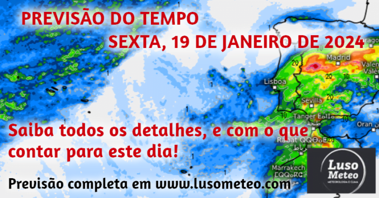Previsão do Tempo para Sexta, 19 de Janeiro de 2024