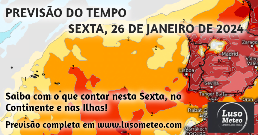 Previsão do Tempo para Sexta, 26 de Janeiro de 2024 Previsão do Tempo para Sexta, 26 de Janeiro de 2024