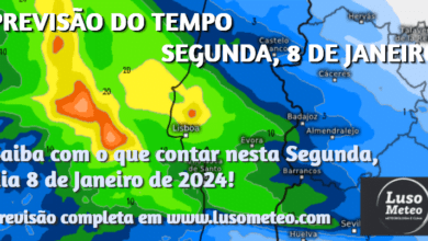 Regresso da chuva - Previsão do Tempo para Segunda, 8 de Janeiro de 2024 Regresso da chuva - Previsão do Tempo para Segunda, 8 de Janeiro de 2024