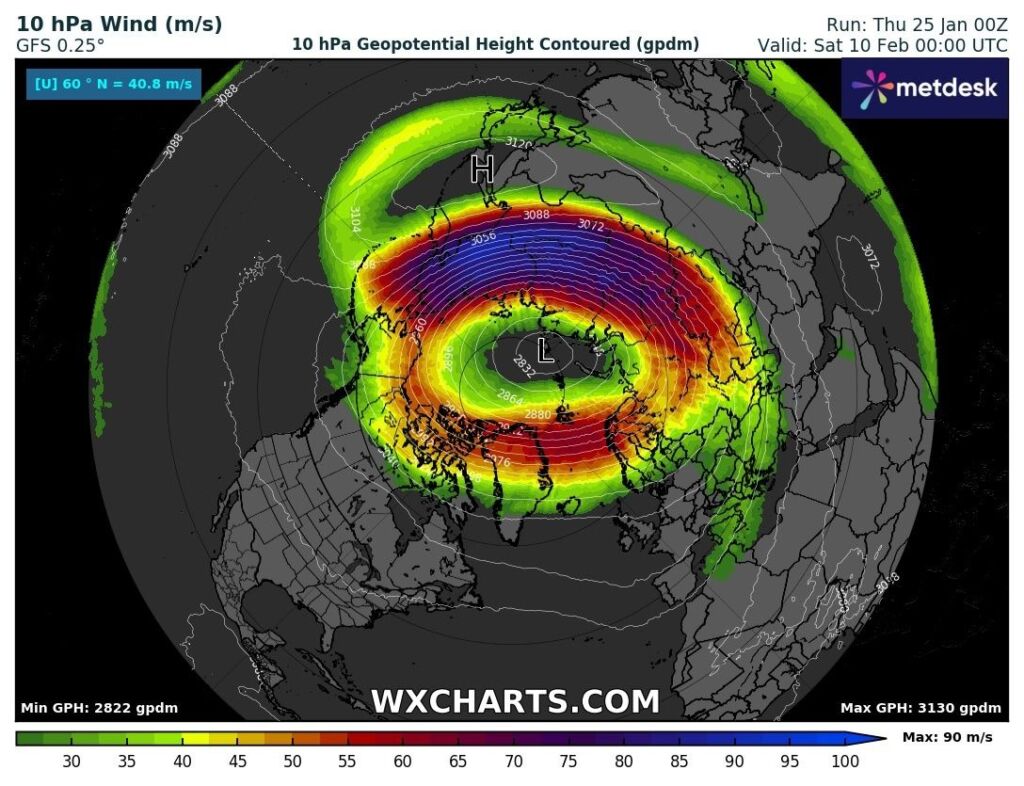 Primavera nos próximos 10 dias (com uma mudança temporária pelo meio) Vortice Polar