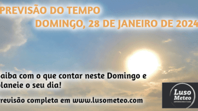 Previsão do Tempo para Domingo, 28 de Janeiro de 2024