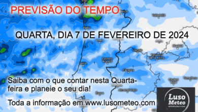 Previsão do Tempo para Quarta, 7 de Fevereiro de 2024