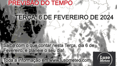 Previsão do Tempo para Terça, 6 de Fevereiro