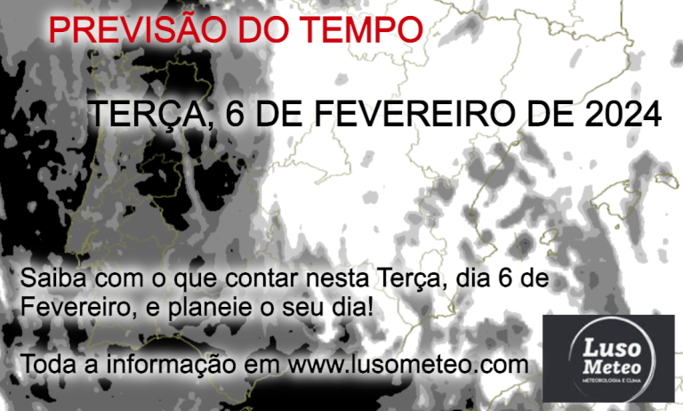 Previsão do Tempo para Terça, 6 de Fevereiro Previsão do Tempo para Terça, 6 de Fevereiro
