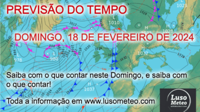 Previsão do Tempo no Domingo, 18 de Fevereiro de 2024