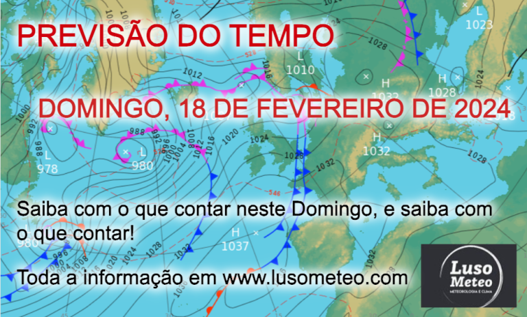 Previsão do Tempo no Domingo, 18 de Fevereiro de 2024 Previsão do Tempo no Domingo, 18 de Fevereiro de 2024