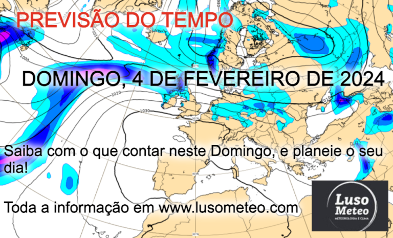 Previsão do Tempo para Domingo, 4 de Fevereiro de 2024