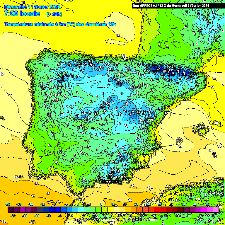 Temperaturas Domingo dia 11 de Fevereiro